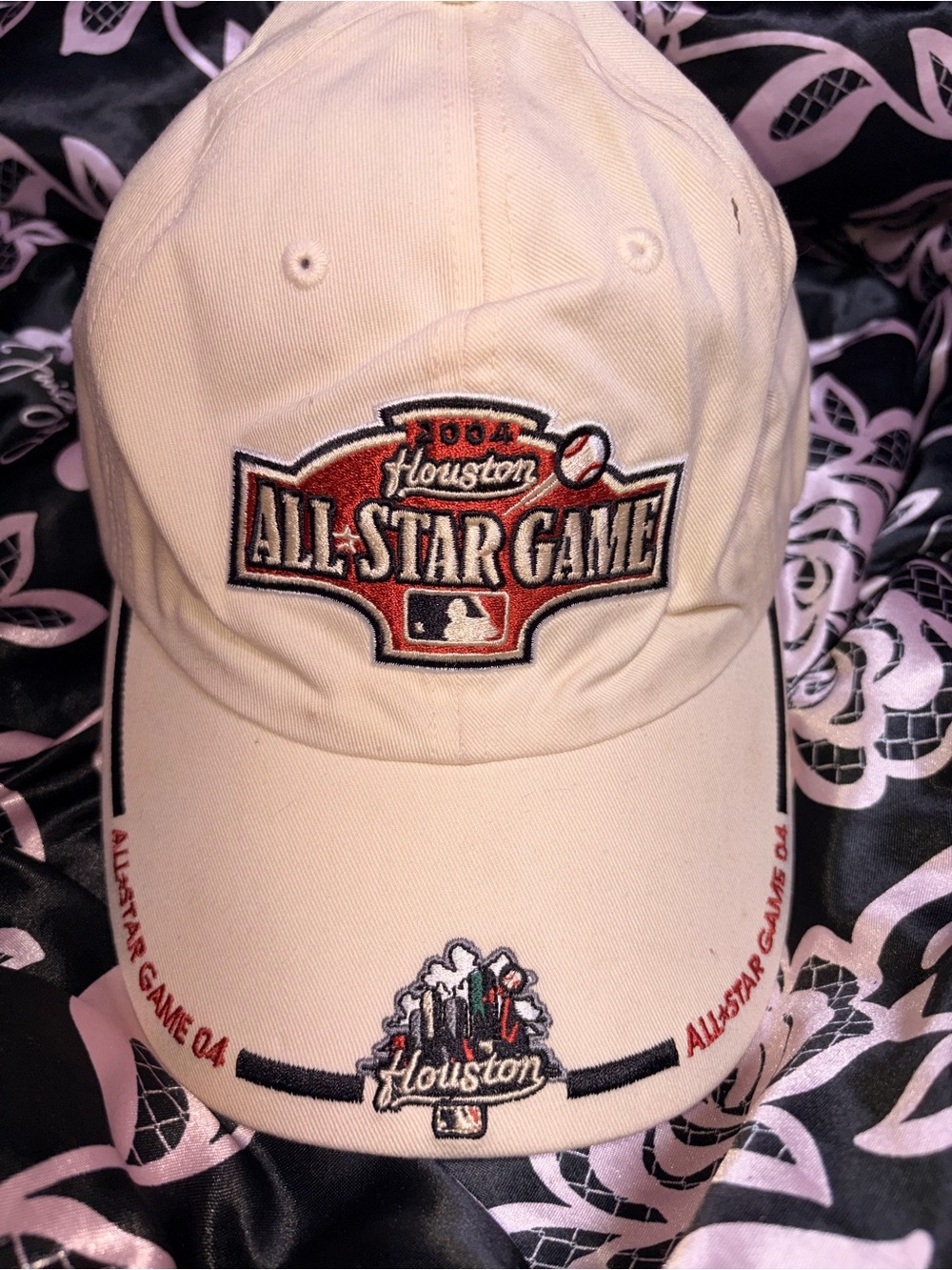 MLB Cream Houston All-Star Game 2004 Embroidered Baseball Cap